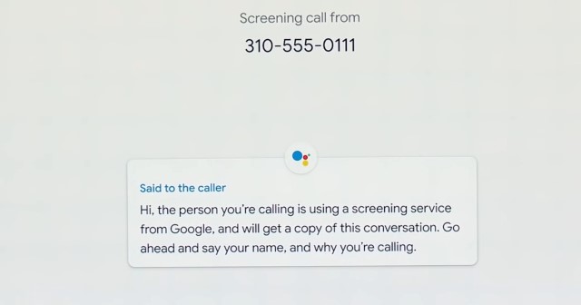 8. Google Call Screening