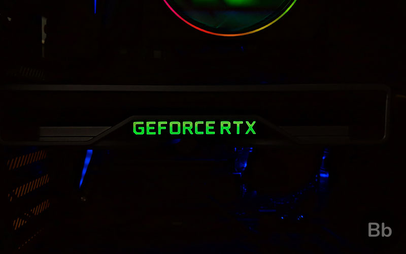 Glowing RTX logo