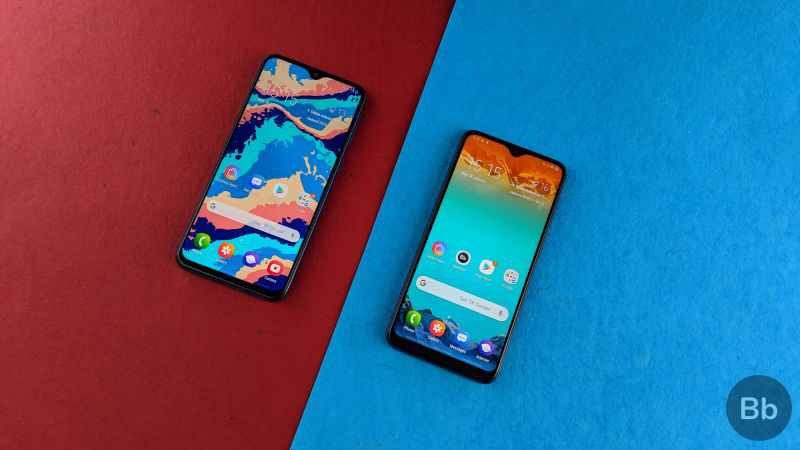 Compared to Galaxy M20 (left)