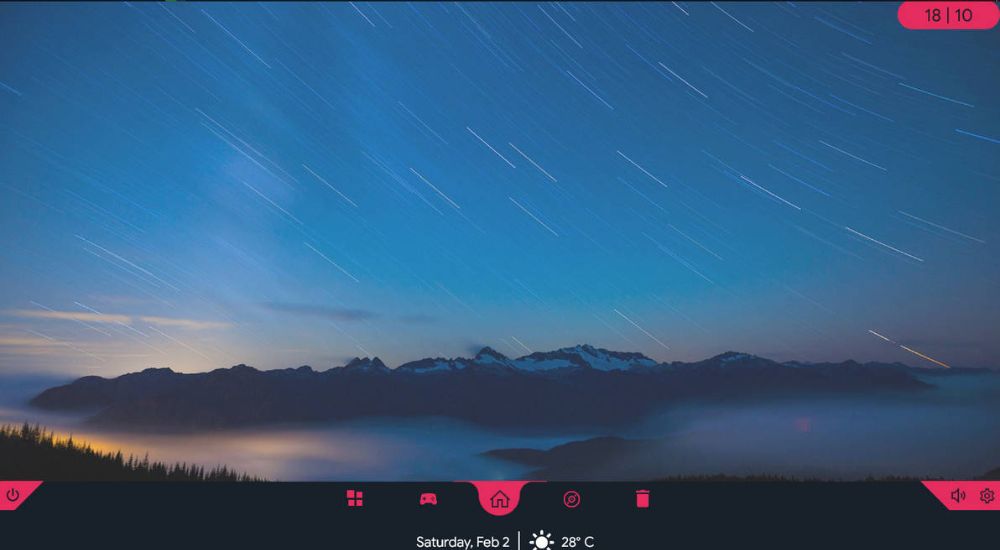 Moderate Rainmeter theme with red accents