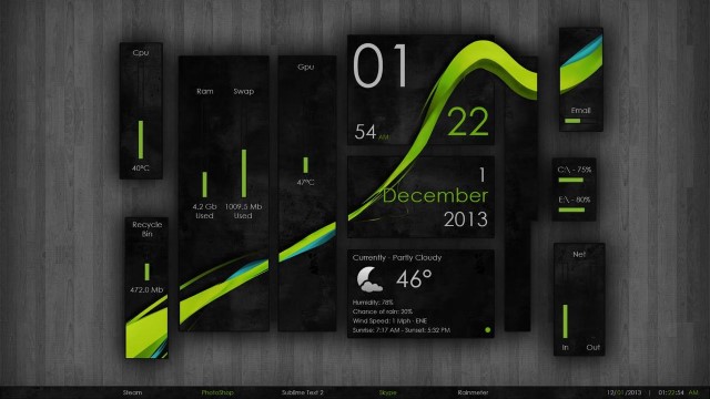 simple rainmeter clock skins