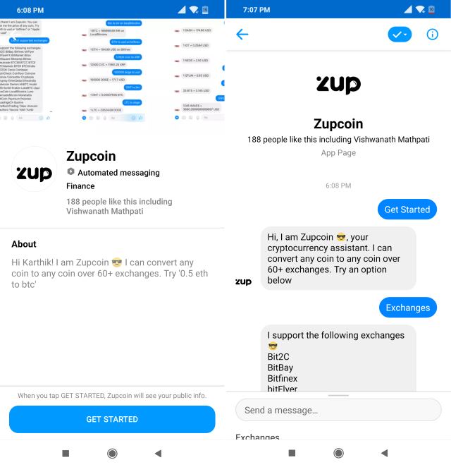 Zupcoin chatbot
