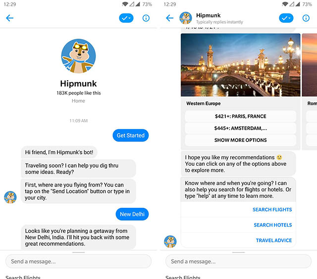 hipmunk messenger bot screenshot