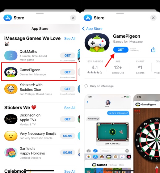 install iMessage games on iPhone or ipad 2