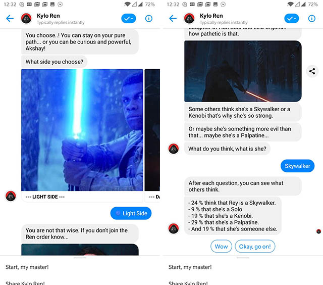 kylo ren messenger bot screenshot