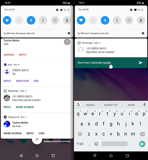 Cool Android Shortcuts reply notifications 