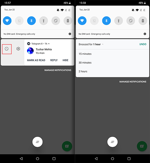 Cool Android Shortcuts snooze notifications