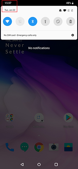 Cool Android Shortcuts status bar