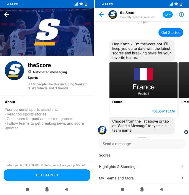 theScore chatbot