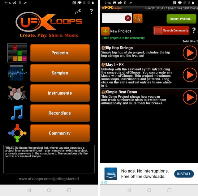 uFXloops Music Studio 1