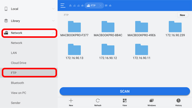 es file explorer network ftp