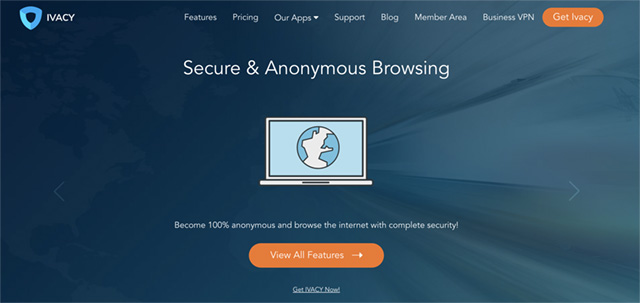 screenshot of ivacy vpn secure and anonymous browsing