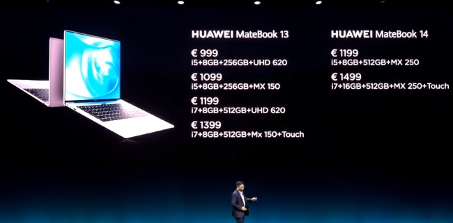 Huawei MateBook 13, MateBook 14 With FullView Display Announced at MWC 2019