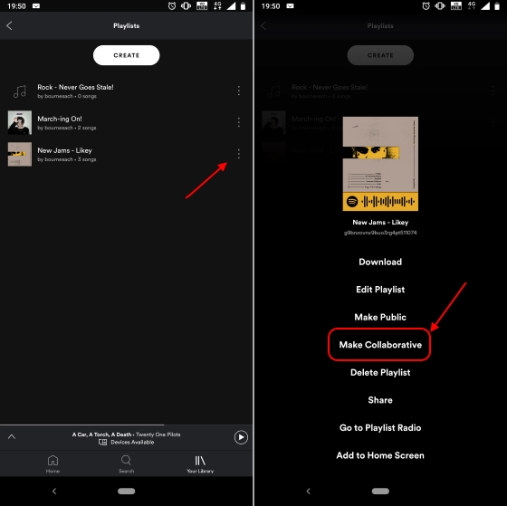 spotify collaborative playlists mobile