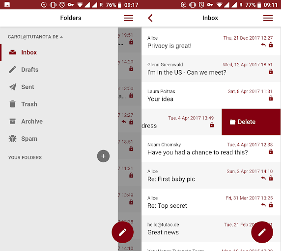 tutanota email app android 