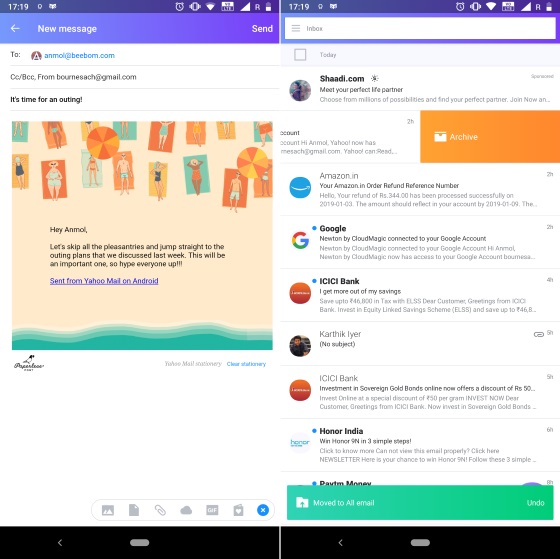 yahoo mail android app