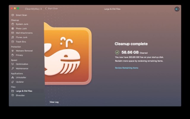 LAOF - cleanup complete CleanMyMac X