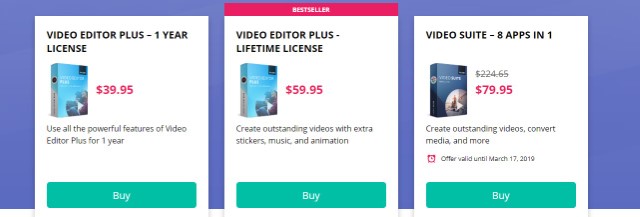 movavi video editor price