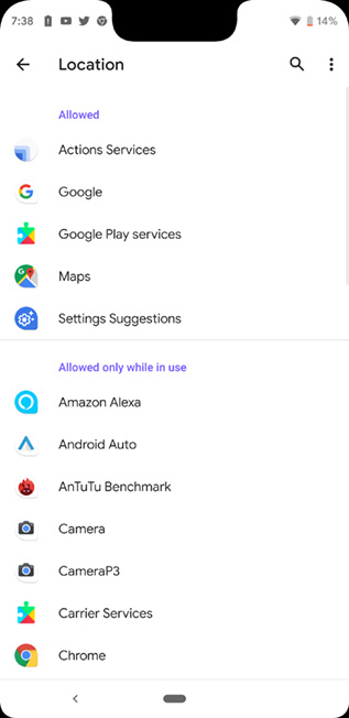 location permissions screen android q