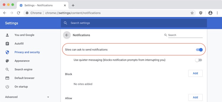 13. Block Chrome Notifications 3