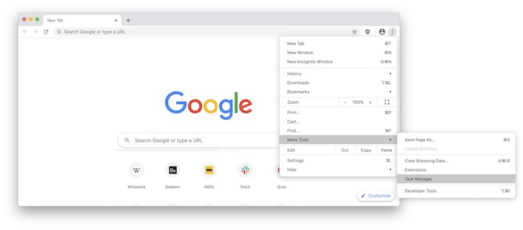 7. Use Chrome Task Manager 1