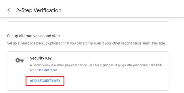 Add Android Device as Security Key to your Google Account 2