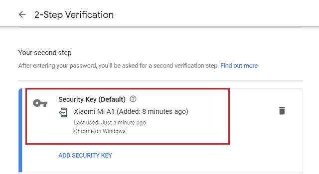 Add Android Device as Security Key to your Google Account 5