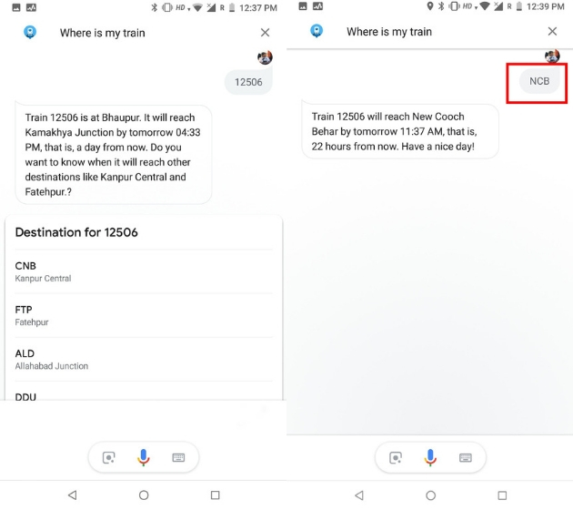 Check Train Location using Google Assistant 2