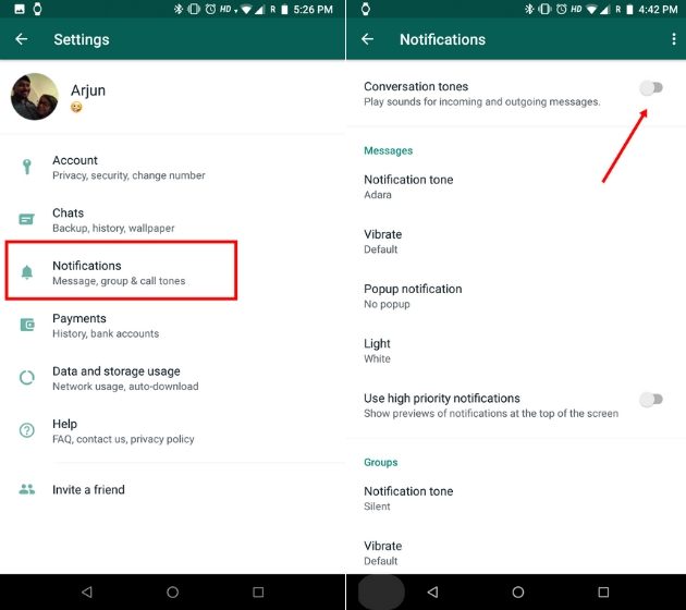 Customize WhatsApp Notifications with In-App Settings 3