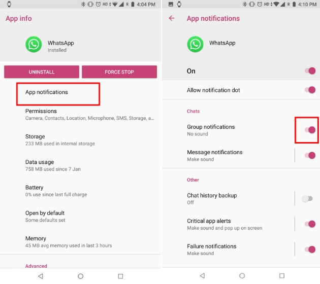 Customize WhatsApp Notifications with Notification Channels on Android 2