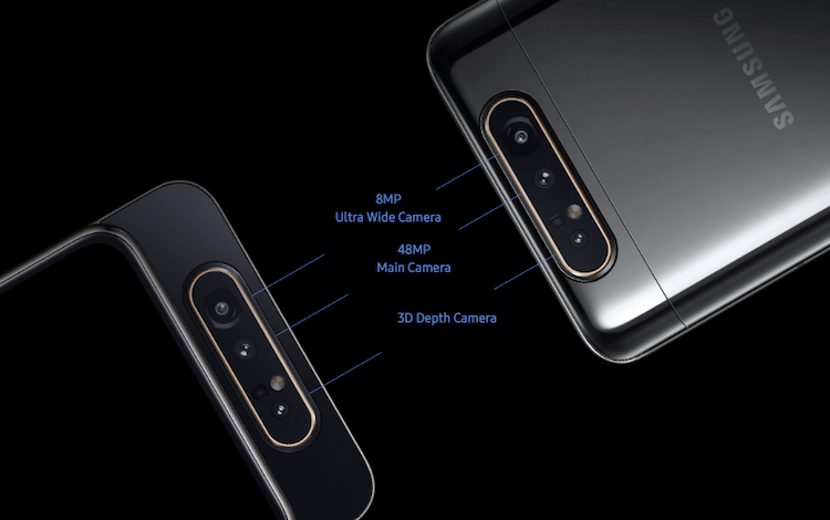 Image result for Samsung Galaxy A80 Brings Rotating Cameras to a Slider Design