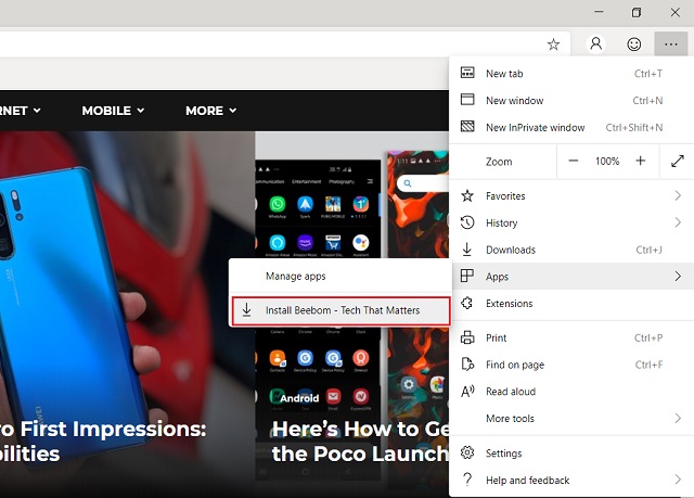 Install Chrome Extension and PWA on Microsoft Edge 5