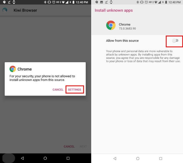 does google xhrome for android use extensions