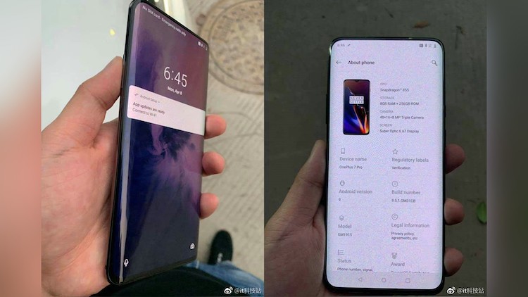 OnePlus 7 Pro Leaks Shows Curved Display and Other Specs