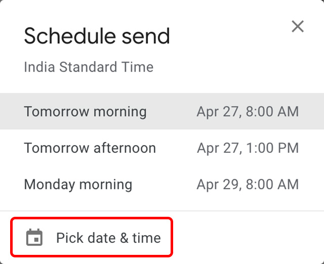 schedule email for gmail