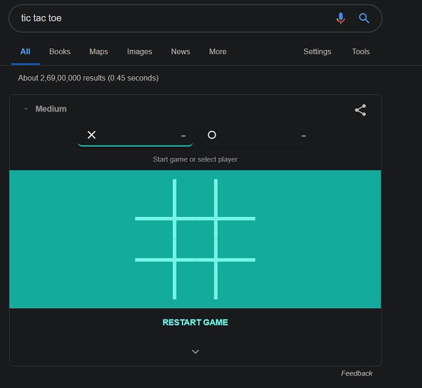 Google Search Now Lets You Play Solitaire or Tic-Tac-Toe