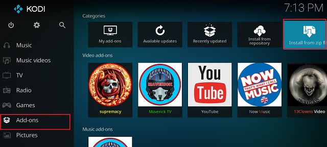 kodi repository zip files