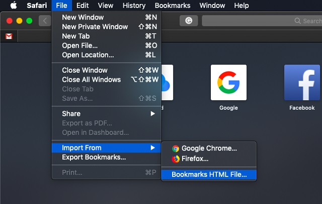Import Chrome Bookmarks to Safari Manually 1