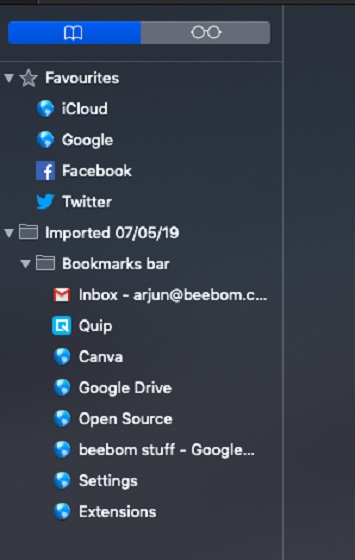 Import Chrome Bookmarks to Safari Manually 3