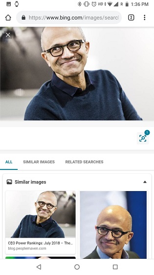 Reverse Image Search on Phone with Bing Image 2