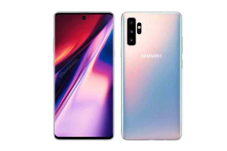 Render Galaxy Note 10 Baru Menampilkan Kamera Belakang yang Disejajarkan Secara Vertikal, Kamera Depan Tunggal