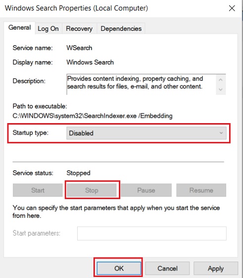 Disable Indexing 5