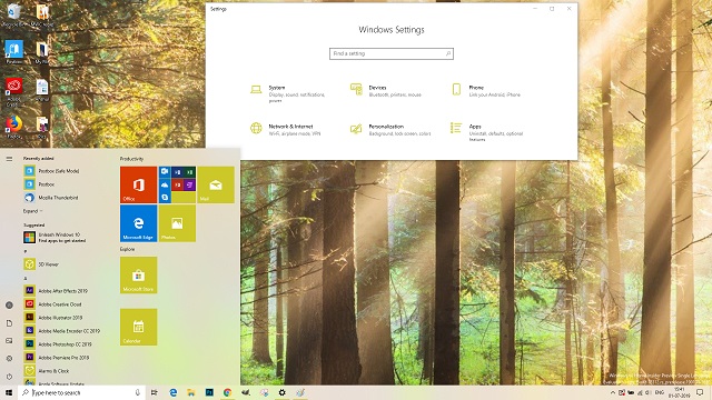 Leśny motyw Windows 10