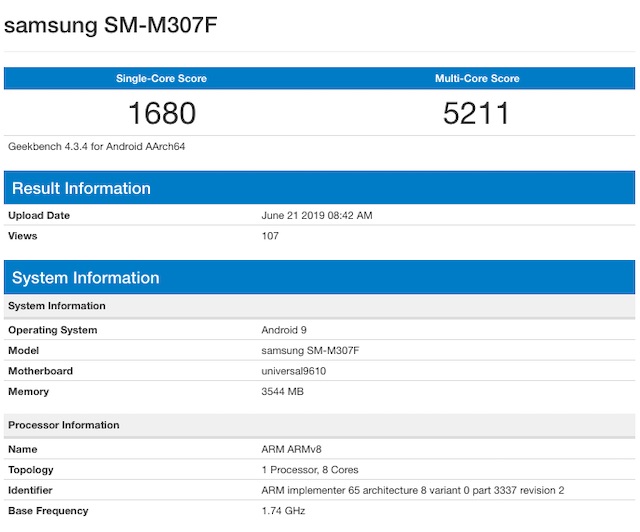 processor in samsung m30s