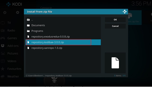 install a build to kodi 17.6