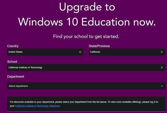 Get Windows 10 Key from Your School, College or University