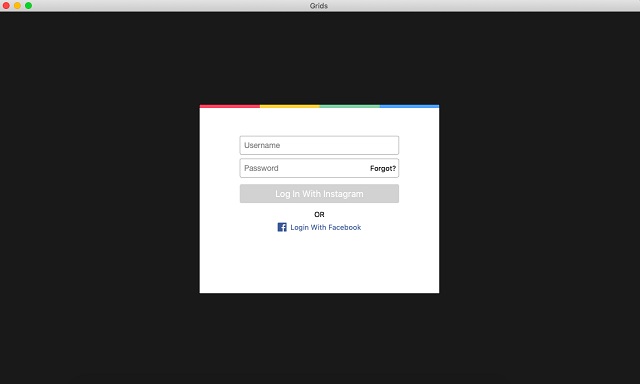 grids for instagram login error