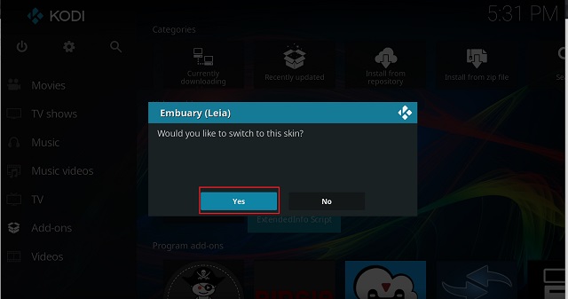 kodi skins fire tv