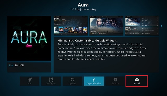 aura skin kodi