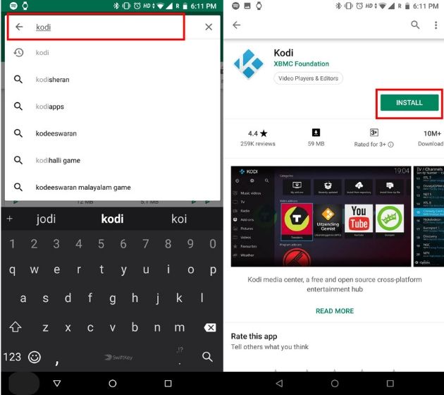 Install Kodi on Android